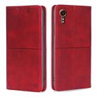 For Samsung Galaxy Xcover 7 5G Cow Texture Magnetic Leather Phone Case(Red) - 1