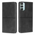 For Samsung Galaxy M15 5G Cow Texture Magnetic Leather Phone Case(Black) - 1