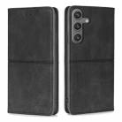 For Samsung Galaxy S24 5G Cow Texture Magnetic Leather Phone Case(Black) - 1