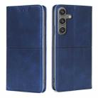 For Samsung Galaxy S24 5G Cow Texture Magnetic Leather Phone Case(Blue) - 1