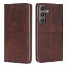 For Samsung Galaxy S24 5G Cow Texture Magnetic Leather Phone Case(Dark Brown) - 1
