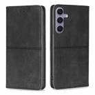 For Samsung Galaxy S24+ 5G Cow Texture Magnetic Leather Phone Case(Black) - 1