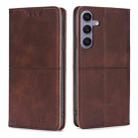 For Samsung Galaxy S24+ 5G Cow Texture Magnetic Leather Phone Case(Dark Brown) - 1