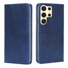 For Samsung Galaxy S24 Ultra 5G Cow Texture Magnetic Leather Phone Case(Blue) - 1