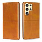 For Samsung Galaxy S24 Ultra 5G Cow Texture Magnetic Leather Phone Case(Light Brown) - 1