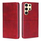 For Samsung Galaxy S24 Ultra 5G Cow Texture Magnetic Leather Phone Case(Red) - 1