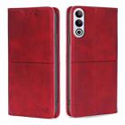 For OnePlus Ace 3V 5G Cow Texture Magnetic Leather Phone Case(Red) - 1