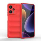 For Xiaomi Redmi Note 12 Turbo Magic Shield TPU + Flannel Phone Case(Red) - 1