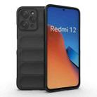 For Xiaomi Redmi 12 4G Magic Shield TPU + Flannel Phone Case(Black) - 1