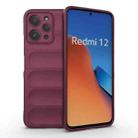 For Xiaomi Redmi 12 4G Magic Shield TPU + Flannel Phone Case(Wine Red) - 1