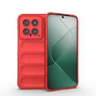 For Xiaomi 14 5G Magic Shield TPU + Flannel Phone Case(Red) - 1