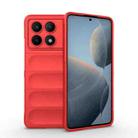 For Xiaomi Redmi K70E 5G Magic Shield TPU + Flannel Phone Case(Red) - 1