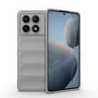 For Xiaomi Redmi K70E 5G Magic Shield TPU + Flannel Phone Case(Grey) - 1