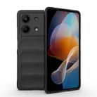 For Xiaomi Redmi Note 13R Pro 5G Magic Shield TPU + Flannel Phone Case(Black) - 1