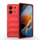 For Xiaomi Redmi Note 13R Pro 5G Magic Shield TPU + Flannel Phone Case(Red) - 1