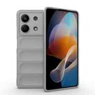 For Xiaomi Redmi Note 13R Pro 5G Magic Shield TPU + Flannel Phone Case(Grey) - 1