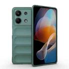 For Xiaomi Redmi Note 13R Pro 5G Magic Shield TPU + Flannel Phone Case(Dark Green) - 1