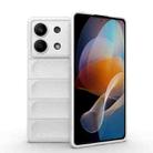 For Xiaomi Redmi Note 13R Pro 5G Magic Shield TPU + Flannel Phone Case(White) - 1