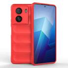 For vivo iQOO Z7x Magic Shield TPU + Flannel Phone Case(Red) - 1