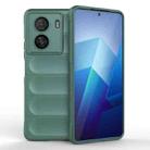 For vivo iQOO Z7x Magic Shield TPU + Flannel Phone Case(Dark Green) - 1