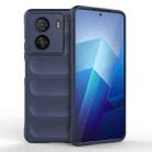 For vivo iQOO Z7x Magic Shield TPU + Flannel Phone Case(Dark Blue) - 1