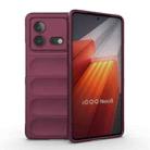 For vivo iQOO Neo8 Magic Shield TPU + Flannel Phone Case(Wine Red) - 1