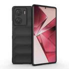 For vivo V29e 4G Global Magic Shield TPU + Flannel Phone Case(Black) - 1