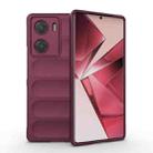 For vivo V29e 4G Global Magic Shield TPU + Flannel Phone Case(Wine Red) - 1