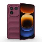 For vivo iQOO 12 5G Magic Shield TPU + Flannel Phone Case(Wine Red) - 1