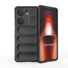 For vivo iQOO Neo9 Magic Shield TPU + Flannel Phone Case(Black) - 1