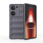 For vivo iQOO Neo9 Magic Shield TPU + Flannel Phone Case(Dark Grey) - 1