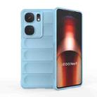 For vivo iQOO Neo9 Magic Shield TPU + Flannel Phone Case(Light Blue) - 1