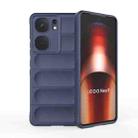 For vivo iQOO Neo9 Magic Shield TPU + Flannel Phone Case(Dark Blue) - 1