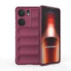 For vivo iQOO Neo9 Magic Shield TPU + Flannel Phone Case(Wine Red) - 1