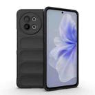 For vivo S18E 5G Magic Shield TPU + Flannel Phone Case(Black) - 1