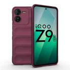 For vivo iQOO Z9 5G Magic Shield TPU + Flannel Phone Case(Wine Red) - 1
