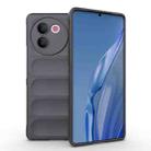 For vivo V30e 5G Global Magic Shield TPU + Flannel Phone Case(Dark Grey) - 1