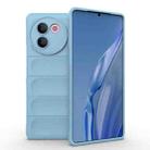 For vivo V30e 5G Global Magic Shield TPU + Flannel Phone Case(Light Blue) - 1