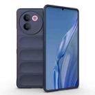 For vivo V30e 5G Global Magic Shield TPU + Flannel Phone Case(Dark Blue) - 1