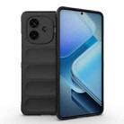 For vivo iQOO Z9 Turbo 5G Magic Shield TPU + Flannel Phone Case(Black) - 1