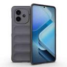 For vivo iQOO Z9 Turbo 5G Magic Shield TPU + Flannel Phone Case(Dark Grey) - 1