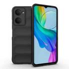 For vivo T3 Lite 5G India / Y28s Global Magic Shield TPU + Flannel Phone Case(Black) - 1