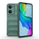 For vivo T3 Lite 5G India / Y28s Global Magic Shield TPU + Flannel Phone Case(Dark Green) - 1