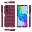 For vivo T3 Lite 5G India / Y28s Global Magic Shield TPU + Flannel Phone Case(Wine Red) - 3