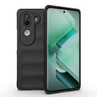 For vivo iQOO Z9s 5G Magic Shield TPU + Flannel Phone Case(Black) - 1