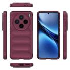 For vivo X200 Magic Shield TPU + Flannel Phone Case(Wine Red) - 3