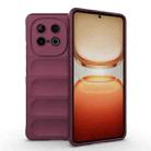 For vivo iQOO Z10 Turbo 5G Magic Shield TPU + Flannel Phone Case(Wine Red) - 1