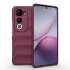 For vivo Y400 Pro 5G India Magic Shield TPU + Flannel Phone Case(Wine Red) - 1