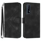 For Realme 7 / Narzo 20 Pro Line Pattern Skin Feel Leather Phone Case(Black) - 1