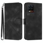 For Realme 8 4G / 8 Pro Line Pattern Skin Feel Leather Phone Case(Black) - 1